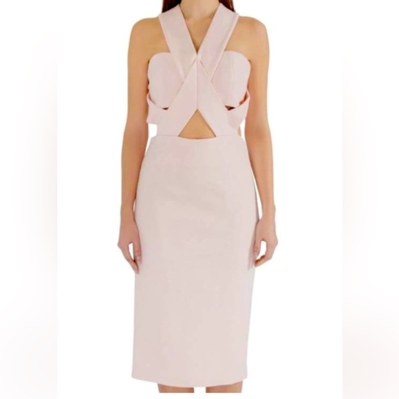 New Nicholas Blush Pink Cut Out Dress - Picture 1 of 8